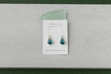 Teal Shimmer Teardrop Earrings in Silver