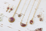 NEW!  Plum Orchard Gold and Purple Detailed Medallion Floral Necklace