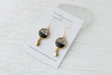 Gold and Black Glitter Drop Earrings