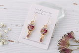 NEW! Plum Orchard Gold and Purple Floral Dangle Earrings