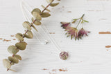 NEW! Plum Orchard Silver Mini Circle Necklace with Queen Anne’s Lace