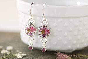 NEW! Plum Orchard Silver and Purple Floral Dangle Earrings