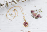 NEW!  Plum Orchard Gold and Purple Detailed Medallion Floral Necklace