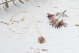 NEW! Plum Orchard Gold Mini Circle Necklace with Queen Anne’s Lace